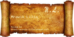 Mravik Lilla névjegykártya
